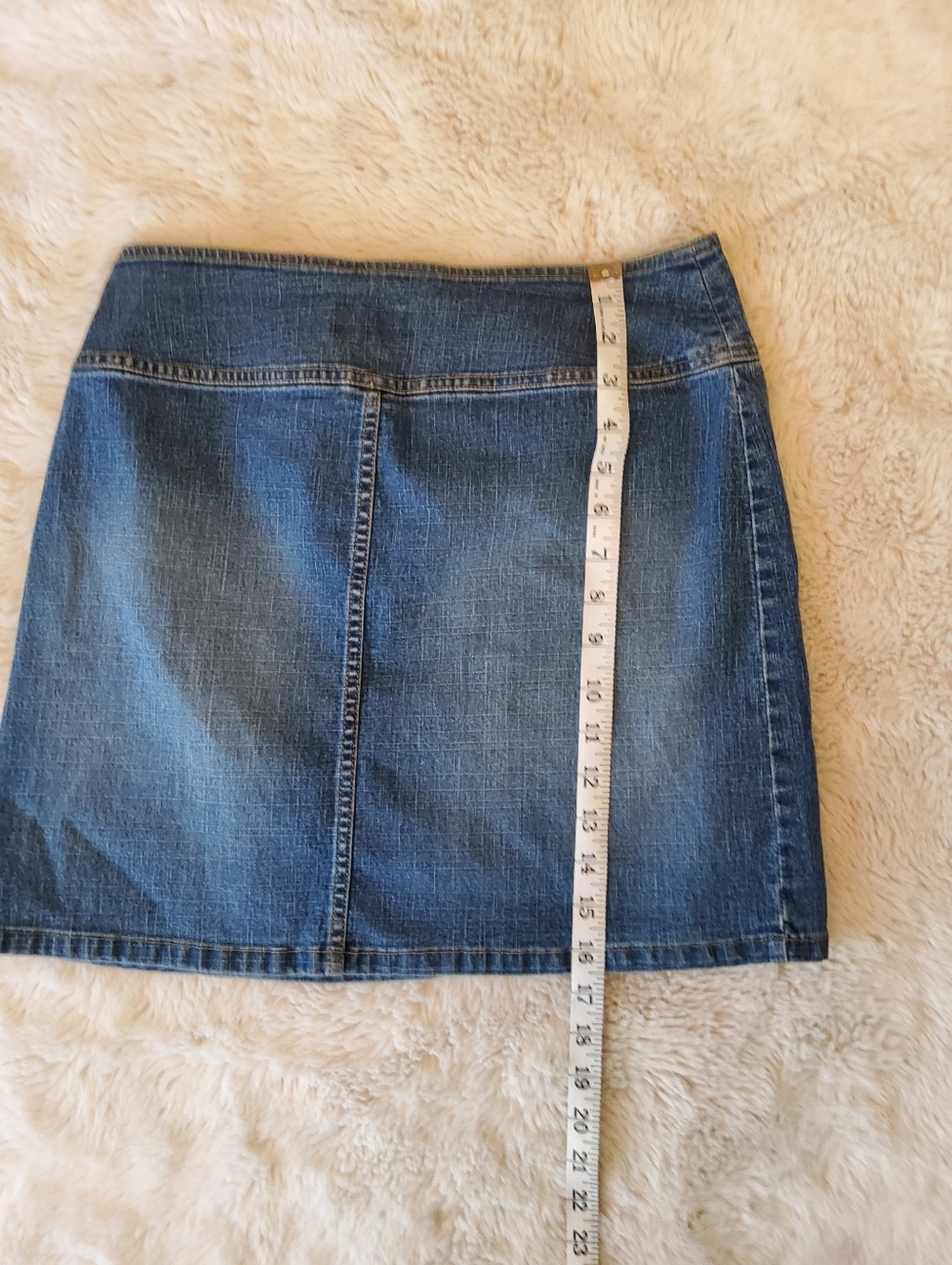 90s/ Y2K No Boundaries Blue Denim Mini Skirt with D-Ring Belt - Picture 5 of 6